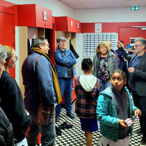 Visite des vestiaires