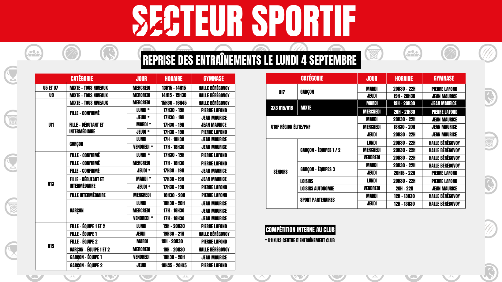 Planning secteur sportif 23-24